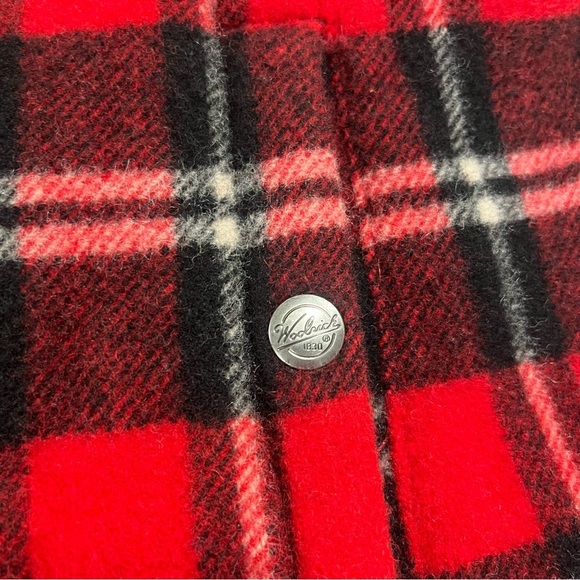Woolrich Plaid Wool Blend Vest With Faux Fur Lining Red & Black Size Medium - Picture 5 of 9